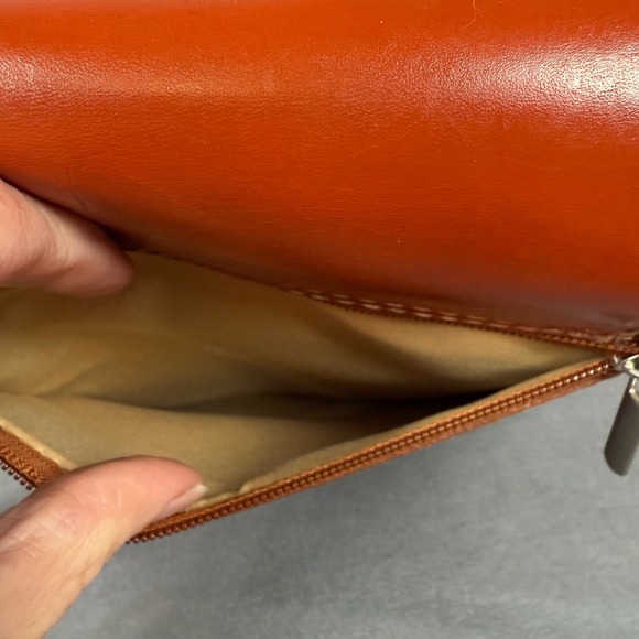 Italian Vera‎ Pelle Brown Leather Crossbody Bag Purse Magnetic Flap Closure - Picture 6 of 15